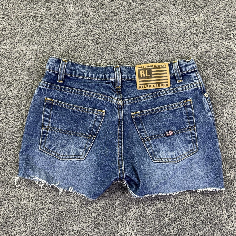 Polo Ralph Lauren Shorts Womens 5/6 Blue Denim Cut Off Raw Hem Summer Casual - Picture 2 of 7